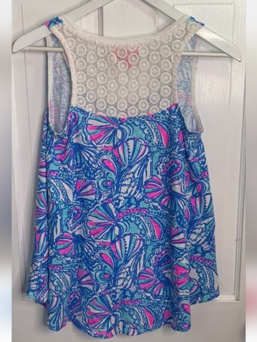 Lilly Pulitzer Blue & Pink Shell-Print Tank Top 1X - Picture 6 of 6